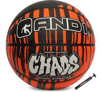 AND1 Chaos Ballon de basketball en caoutchouc, réglementaire officiel | Construction en chanel profond, adhérence supérieure, design graffiti vif, matériaux robustes de qualité supérieure