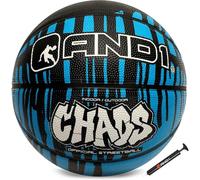 AND1 Chaos Ballon de basketball en caoutchouc, réglementaire officiel | Construction en chanel profond, adhérence supérieure, design graffiti vif, matériaux robustes de qualité supérieure
