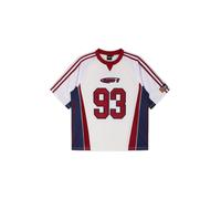 AND1 T-shirt 'Respect The Game' écru / bleu foncé / lie de vin / blanc, Taille S