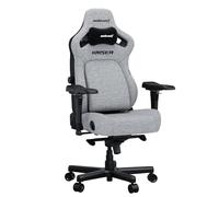 Anda Seat Kaiser 4 Chaise de jeu pour adultes - Chaise de jeu vidéo XL inclinable, avec 4 niveaux de soutien lombaire, tissu en lin, soutien du cou et du dos très résistants, gris