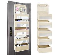Andahoom Organiseur à 6 étagères au-dessus de porte, style moderne, étagères suspendues, salle de bain, cuisine, chambre à coucher, chambre d'enfant, tissu non tissé, capacité de poids de 20 kg