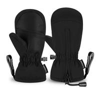 Andake Enfants Gants de Ski, 3M Thinsulate 2-7 Ans Garçons et Filles Gants d'hiver Warm Imperméable Coupe-Vent Thermique Mitaines pour Ski, Snowball (Noir, XXS(ca. 3-6 Ans))