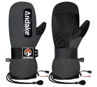 Andake Gants de Ski Mitaines d'hiver Chaudes Imperméables et Coupe-Vent pour Le Ski Le Snowboard Les Voyages la Randonnée et Les Sports d'hiver en Plein Air Gris S