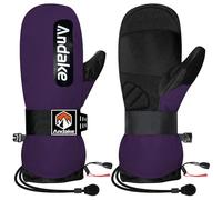 Andake Gants de Ski Mitaines d'hiver Chaudes Imperméables et Coupe-Vent pour Le Ski Le Snowboard Les Voyages la Randonnée et Les Sports d'hiver en Plein Air Violet S
