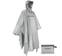 Andake Poncho de Pluie Imperméable pour Homme et Femme Unisexe Coupe-vent Réutilisable Indéchirable pour le Camping, la Randonnée, l'extérieur et l'utilisation Quotidienne Gris