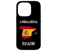 Andalousie Espagne Drapeau Espagne Vintage Carte Design Coque pour iPhone 14 Pro