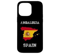 Andalousie Espagne Drapeau Espagne Vintage Carte Design Coque pour iPhone 14 Pro Max