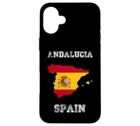 Andalousie Espagne Drapeau Espagne Vintage Carte Design Coque pour iPhone 16 Plus