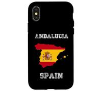 Andalousie Espagne Drapeau Espagne Vintage Carte Design Coque pour iPhone X/XS