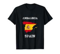 Andalousie Espagne Drapeau Espagne Vintage Carte Design T-Shirt