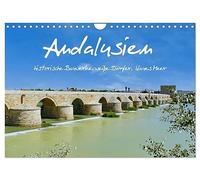 Andalousie, monuments historiques, villages blancs, mer bleue, Version française (Calendrier mural 2026 DIN A4 portrait), Calendrier CALVENDO mensuel