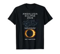 Andalousie Total Eclipse Espagne 12 août 2026 T-Shirt Graphique avec Valeur, Homme, Noir, L