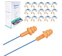 ANDANDA PAMPAS Bouchons d'Oreille à Cordon, Lot de 200 Paires, Protection Auditive Antibruit SNR 32dB, TPR, Doux, Reutilisable, Boules Quies Pour Sommeil, Voyager, Étudier, Construction