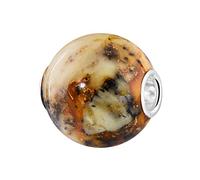 ANDANTE - Collection Premium - Perle d'ambre véritable de la Baltique ou pendentif en argent sterling 925 - Grande - Certifié - Or de la mer - Planète - 16 mm x 16 mm, Argent sterling, Ambre