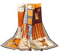 ANDANTINO Écharpe 100% pure soie de mûrier, grand foulard carré léger de 90 cm, châle à cheveux pour femme, avec emballage cadeau, Large