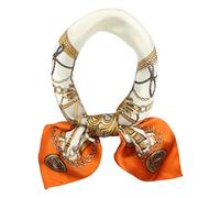 ANDANTINO Écharpe 100% soie de mûrier véritable - 53,3 x 53,3 cm - Foulard léger - Pour femmes et hommes - Petites écharpes carrées imprimées numériquement, Medium