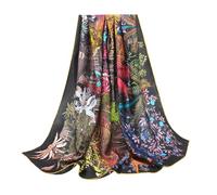 ANDANTINO Foulard 100% soie - Grand foulard carré léger - 109,2 cm - Avec emballage cadeau, Large
