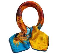 ANDANTINO - Foulard carré 100% pure soie de mûrier pour cheveux - 68 cm - Pour homme et femme - En soie naturelle - Imprimé numérique, tournesol, Medium