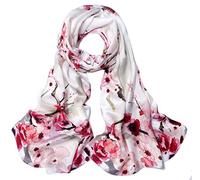 ANDANTINO Longue écharpe 100% soie de mûrier pour femme - Grand châle/foulard pour le cou - Bandeau oblong pour cheveux avec emballage cadeau, Large