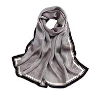 ANDANTINO Longue écharpe 100% soie de mûrier pour femme - Grand châle/foulard pour le cou - Bandeau oblong pour cheveux avec emballage cadeau, Large