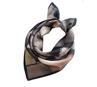 ANDANTINO Petit foulard léger carré unisexe 100% soie de mûrier véritable, imprimé numérique, 52 x 52 cm, Small