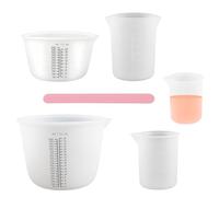ANDARS 5 Pièces Moule Silicone Resine Epoxy Tasses, 1000ml/600ml/100ml/350ml/250ml Gobelet Doseur, Avec Barreau d'agitation, Kit Resine Epoxy Convient à la Moules de Coulée