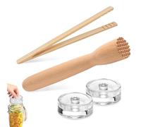ANDARS Kit de Démarrage pour Kimchi, Verre Alimentaire Poids de Fermentation, Mortier Pilon Cuisine Set, Kimchi Tools, Accessoires de Haute Qualité pour Une Fermentation Idéale de la Choucroute