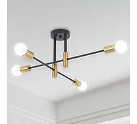 ANDAST Plafonnier Industriel Moderne Lustres Plafonnier Vintage Black 4-Lights E27 Sputnik Lampe de plafond pour Chambre à coucher Salon (ampoule non incluse) …