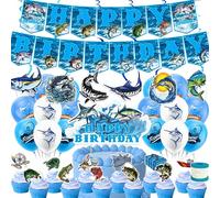 Andata Pêche Décorations Anniversaire Set: Bannière, Gâteau, Cupcake Toppers, Spirales, Ballons