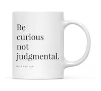 Andaz Press Walt Whitman Tasse à café avec citation inspirante et inscription « Be Curious Not Judgemental » 325 ml