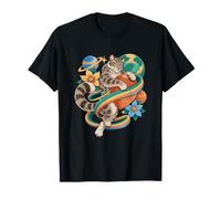 Andean Mountain Cat Pull Ruban coloré Autour du cœur T-Shirt
