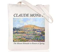 Andeiltech Sac fourre-tout en toile esthétique, mignon, vintage, sac à bandoulière, cadeaux, sacs d'épicerie réutilisables pour femme, Claude Monet_riboudet à Rouen, One Size, Sacs fourre-tout
