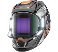 ANDELI Casque de soudeur panoramique - Vision à 180° - 3,94" x 3,74 - Couleur véritable - Avec éclairage LED - 6 capteurs Arc - Charge de type C - LED solaire