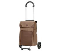 Andersen Caddie de courses - Scala Shopper Elik marron 38 L Chariot de marché, fait main, en cuir, pliable, roues silencieuses et fluides