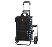 Andersen Chariot de courses Komfort Shopper Jella bleu 51 l - De qualité supérieure - Élégant - Pliable - Avec siège - Multifonction, 198-214-90