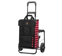Andersen Chariot de courses Komfort Shopper Jella rouge 51 l - De qualité supérieure - Élégant - Pliable - Avec siège - Multifonction, 198-214-70