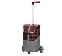 ANDERSEN Chariot de courses - Rouge - 46 l - Spacieux - Qualité supérieure - Réflecteur - Aluminium - Poignée ergonomique - Hauteur réglable - Roue à roulement à billes
