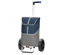 ANDERSEN Chariot de courses Tura Shopper - Bleu - 59 l - Grand - Porche à houe - Durable - Robuste - En aluminium - Poignée ergonomique - Pliable - Roulement à billes, 135-221-90
