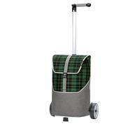 ANDERSEN Chariot de courses - Vert - 46 l - Spacieux - Qualité supérieure - Réflecteur - Aluminium - Poignée ergonomique - Hauteur réglable - Roulement à billes
