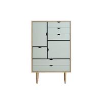 Andersen Furniture Buffet haut S5 façades colorées gris océan lxHxP 83x132x43cm