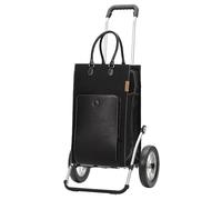 ANDERSEN Royal Shopper Charu Chariot de courses en cuir, durable, aluminium, pliable, maniable Noir 49 l
