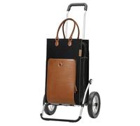 ANDERSEN Royal Shopper Charu Chariot de courses en cuir durable et aluminium pliable Marron 49 l