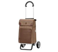 ANDERSEN Scala Shopper Plus Elik Chariot de courses fait à la main, en cuir, aluminium, pliable, léger, roues amovibles Marron 38 l