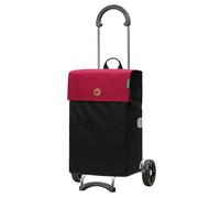 Andersen Shopper MANUFAKTUR Scala Shopper Hera 47L Red | Avec roues silencieuses, pliable, en acier, jusqu'à 40 kg - Sac avec poche latérale, compartiment intérieur, réflecteurs