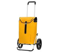 Andersen Shopper Royal Aluminium Pliable avec Roue Ø 25 cm et 49 Litre Sacoche Ortlieb Jaune