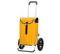 Andersen Shopper Royal Aluminium Pliable avec Roue pneumatique Ø 29 cm et 49 Litre Sacoche Ortlieb Jaune
