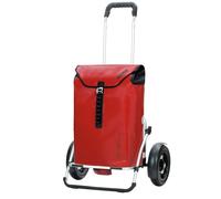 Andersen Shopper Royal Plus Aluminium Pliable avec Roue pneumatique Ø 25 cm et 49 Litre Sacoche Ortlieb Rouge