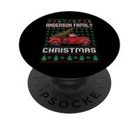 Anderson Family Ugly Christmas Sweater Red Truck Funny Xmas PopSockets PopGrip Adhésif