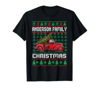 Anderson Family Ugly Christmas Sweater Red Truck Funny Xmas T-Shirt