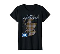 Anderson Scottish Clan Tartan Scotland T-Shirt, Femme, Noir, M